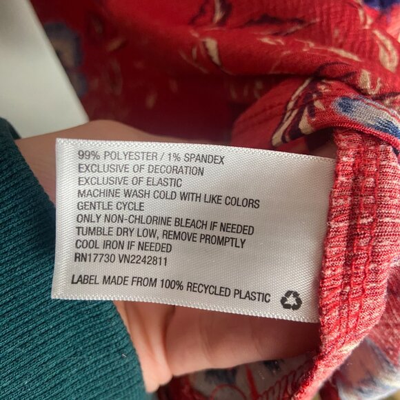 Knox Rose Size Medium Floral Tank Top Blouse Red Blue Boho Tassel Tie Textured - Picture 3 of 8